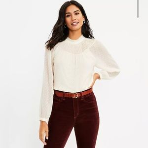 Loft Top Blouse, Size Medium, Ivory, NWT